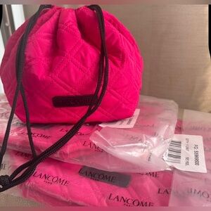 Lancôme Pink Quilted Cosmetic bucket Bag